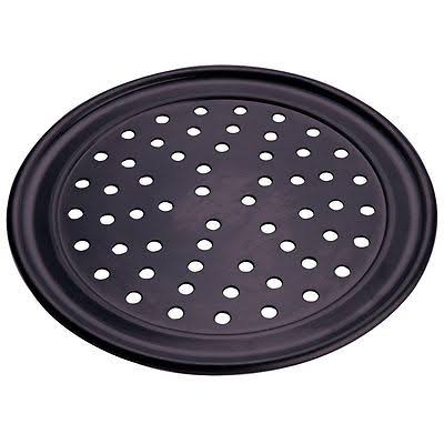 8" Perforated Hard Coat Anodized Aluminum Pizza Pan U458291