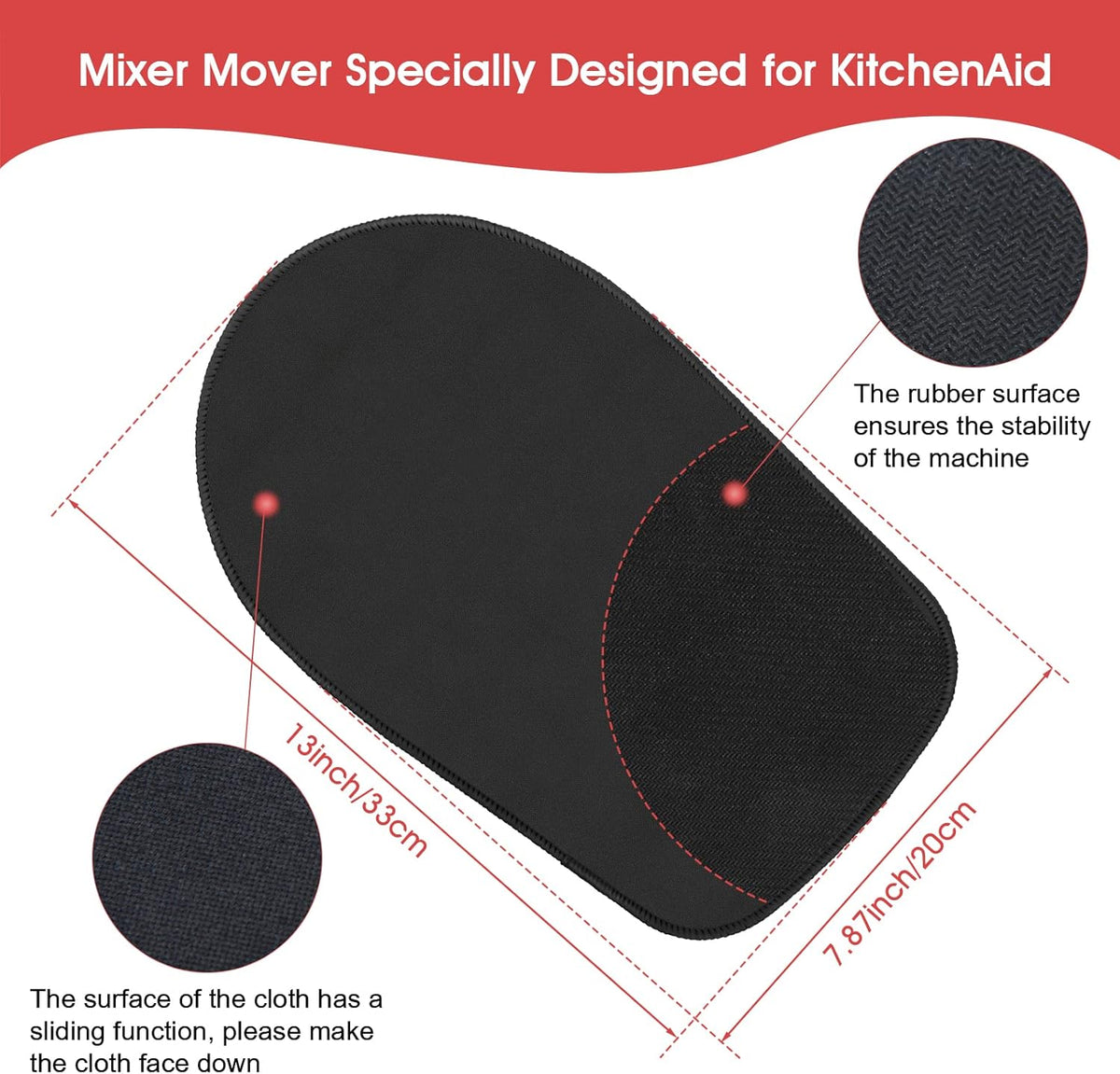 Mixer Slider Mat for KitchenAid Tilt-Head Stand Mixer, Pack of 2 R20889