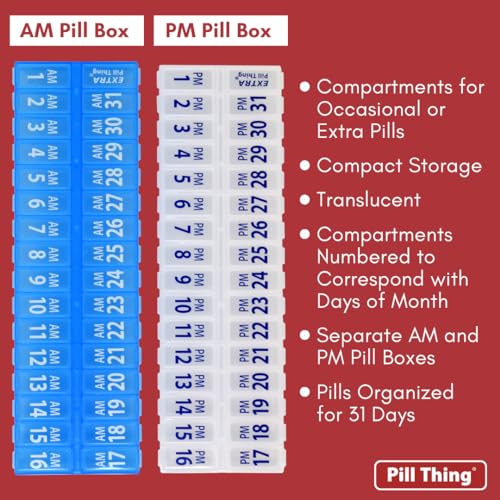 Blue 31 Day AM PM Pill Box Organizer Set M52191