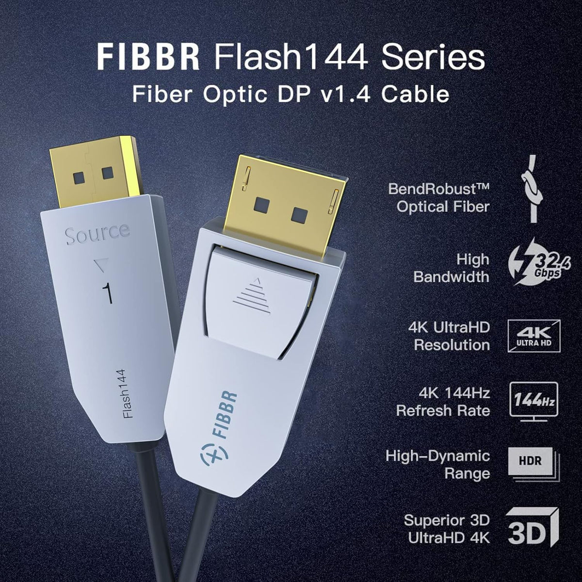 DP 1.4 Cable 32.4Gbps 8K@60Hz 6.56FT Q67445