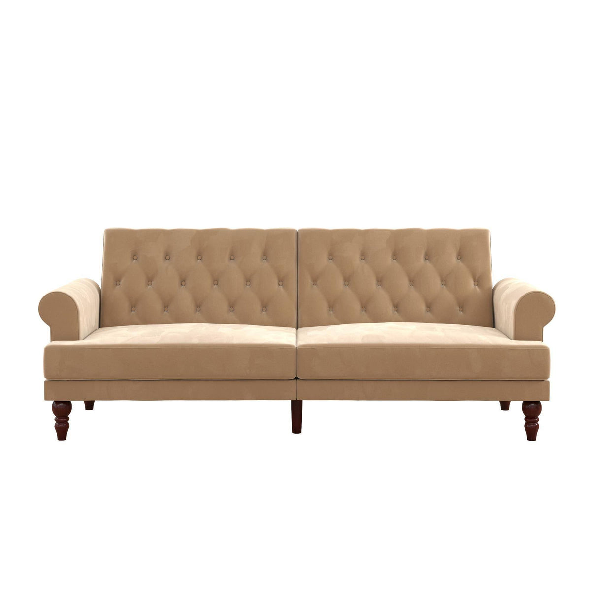 Ivory Velvet Convertible Futon R166