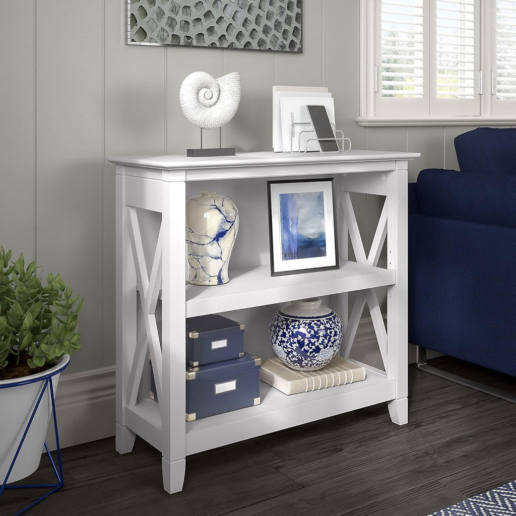 Pure White Oak 2 Shelf Bookcase V300997