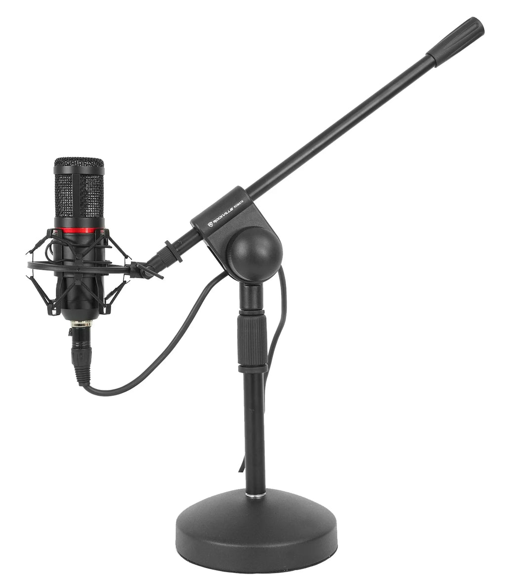 4-Person Podcasting with Mixer Headphones Amp Stands H379