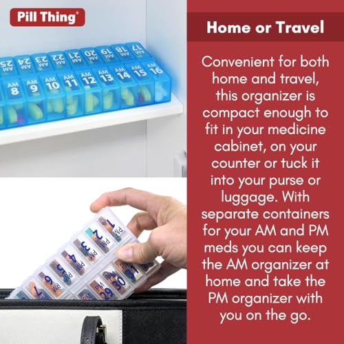 Blue 31 Day AM PM Pill Box Organizer Set M52191