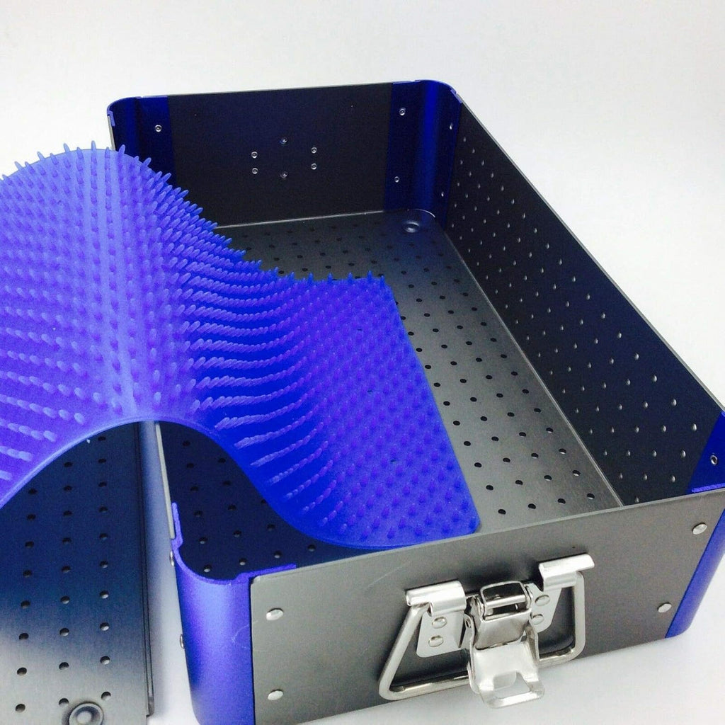 Aluminium Alloy Sterilization Tray Case with Silicone Mat M40623