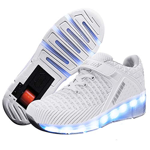 LED Light Up Roller Skate Shoes with Wheels USB Rechargeable Shoes Y975806