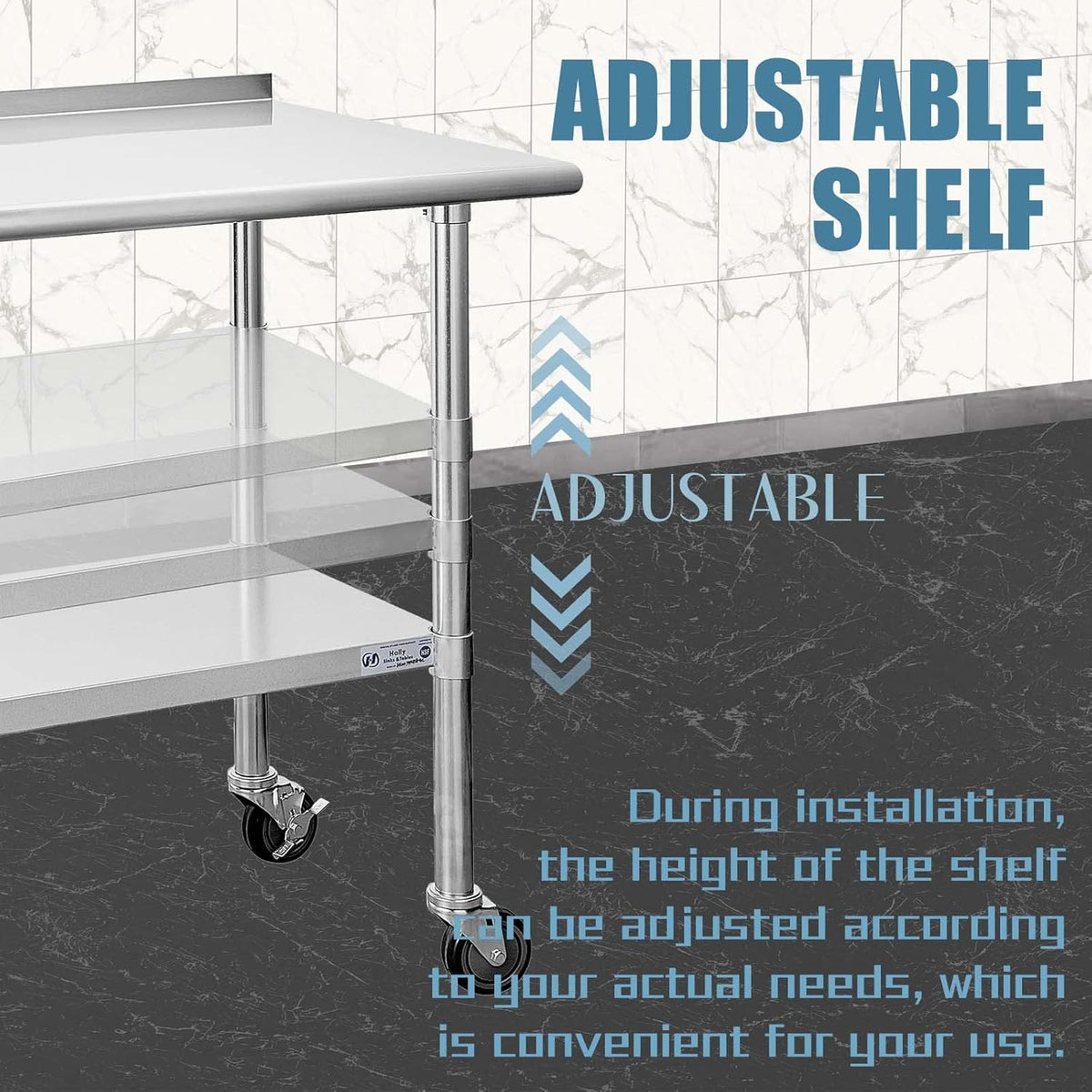 Stainless Steel Table with Caster Wheels T2382