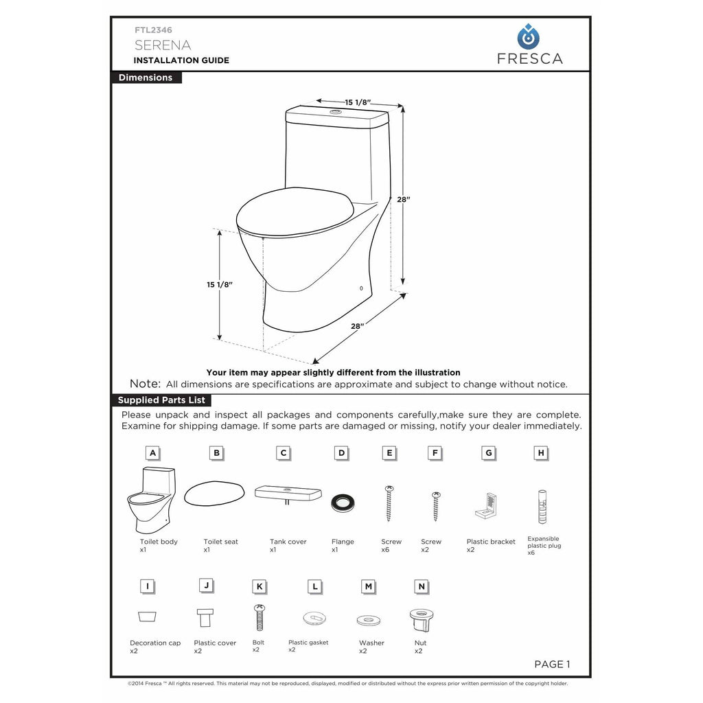One-Piece Dual Flush Toilet with Soft Close Seat B930