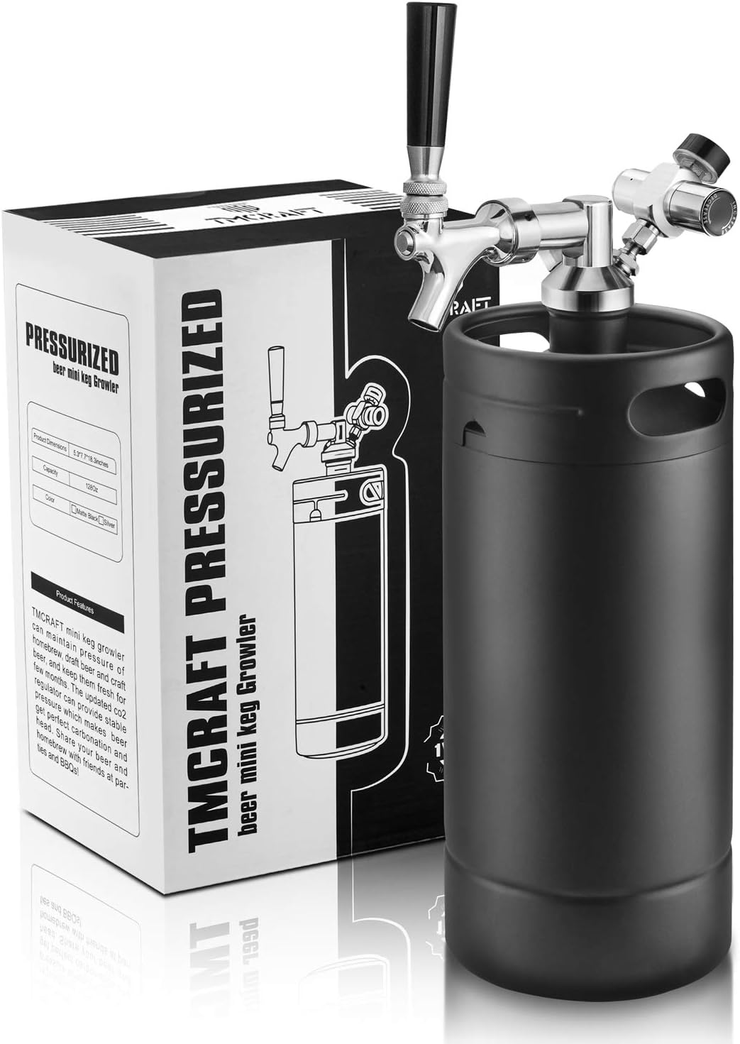 128oz Pressurized Stainless Steel Mini Keg with Cooler Jacket X586934
