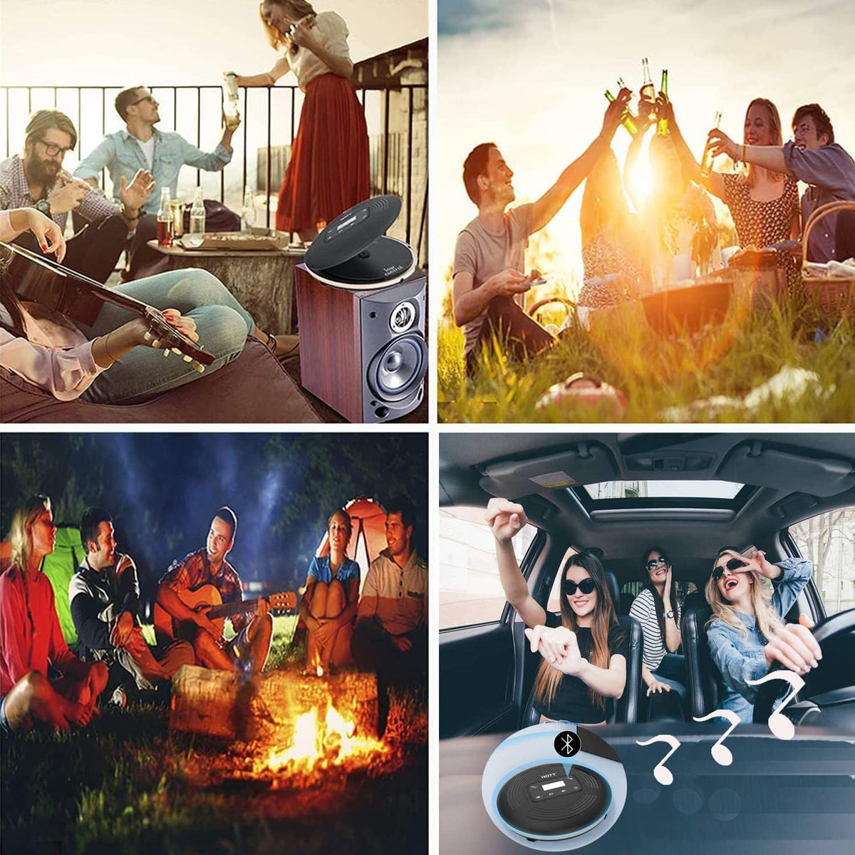 Portable CD Player Rechargeable Bluetooth FM Transmitter M623791