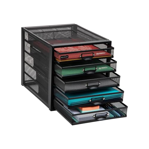 10-Drawer Metal Mesh Desk Organizer, Silver U5534