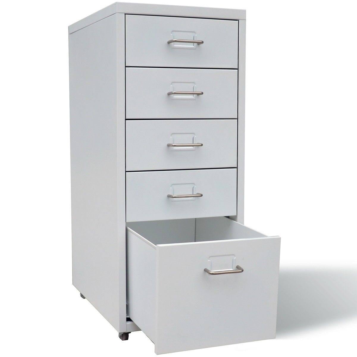 Metal Filing Cabinet with 5 Drawers Gray J55724