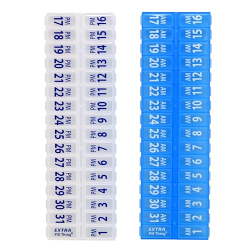Blue 31 Day AM PM Pill Box Organizer Set M52191