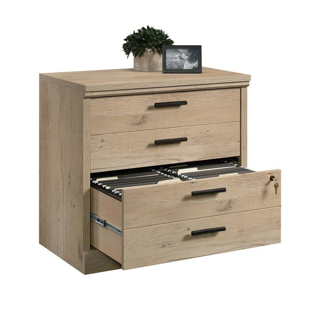 Traditional Engineered Wood Lateral File Cabinet in Prime Oak C5099