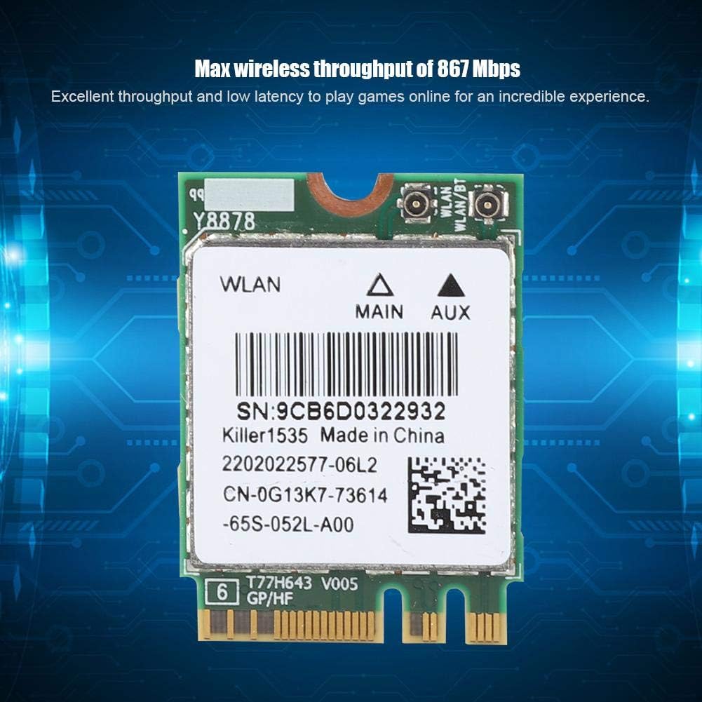 Bluetooth 4.1 Wireless Network Card 5G 867Mbps M.2 NGFF WiFi Adapter Pack of 2 O955