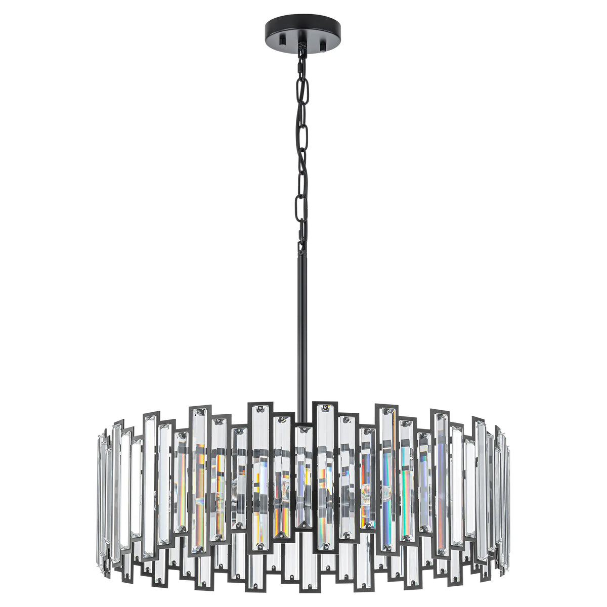 6-Light Crystal Industrial Chandelier H725