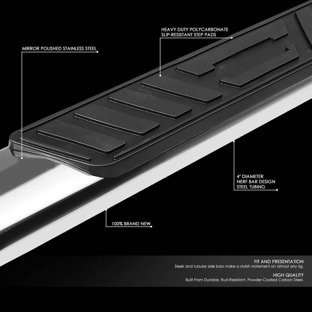 5 Inches Curved Side Step Nerf Bar Running Board Stainless Steel Polished Chrome P973