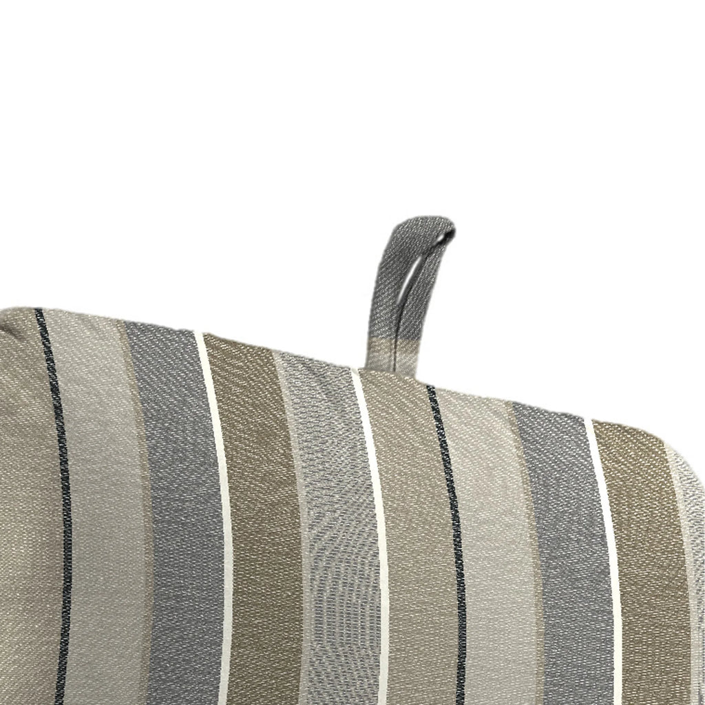 45" x 22" Char Gray Stripe Rectangular Outdoor Chair Cushion with Ties and Hanger Loop U49486