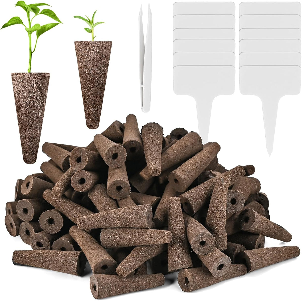 133-Pack Hydroponic Grow Sponges Kit with 12 Tags & 1 Tweezer W607670
