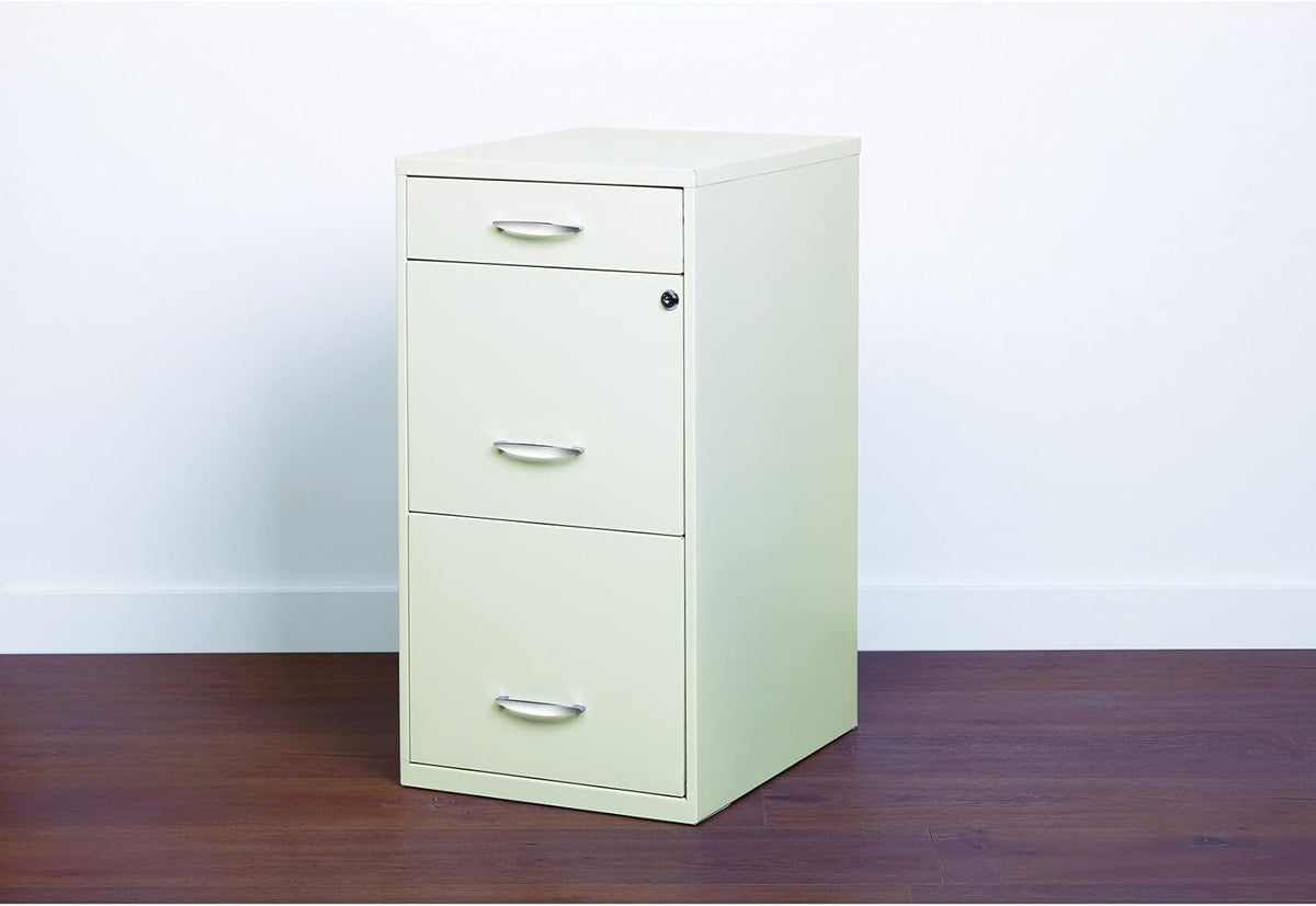 18 Deep 3 Drawer Steel File Cabinet in White X76055