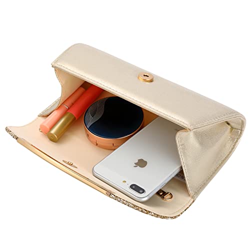 Gold Clutch Evening Bag with Chain X496