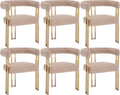 Set of 6 Velvet Khaki Dining Chairs O400472