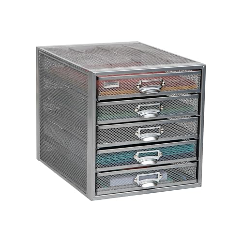 10-Drawer Metal Mesh Desk Organizer, Silver U5534