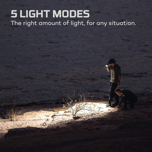 12K lumen rechargeable adjustable beam LED flashlight with USB powered LED reading light bundle E728042