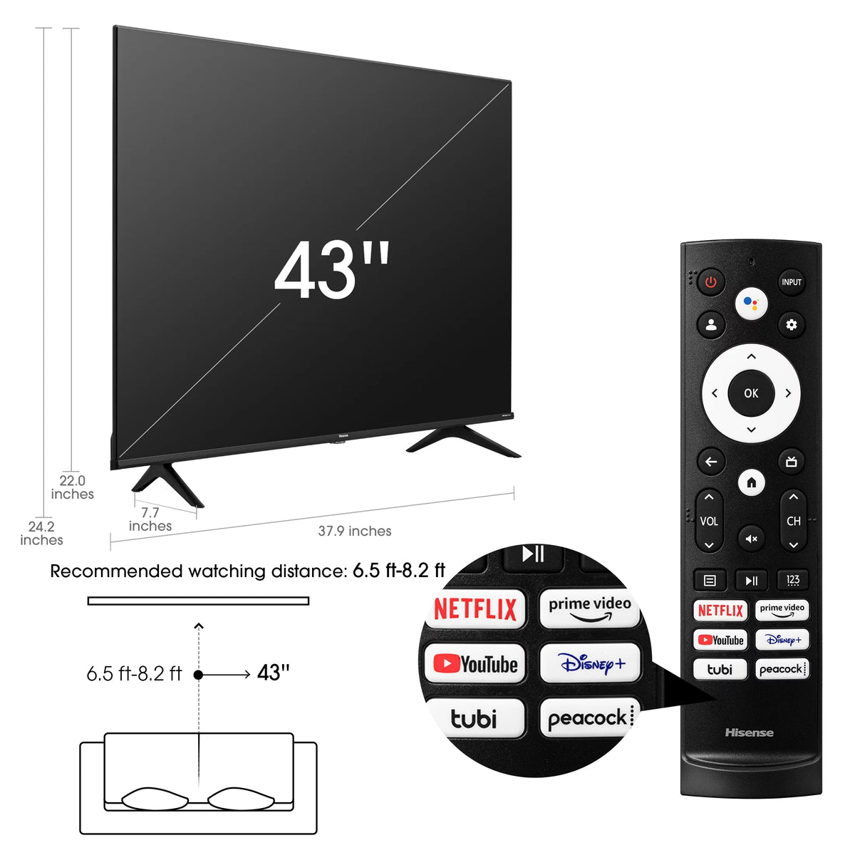 43" Class 4K UHD Google Smart TV W514068