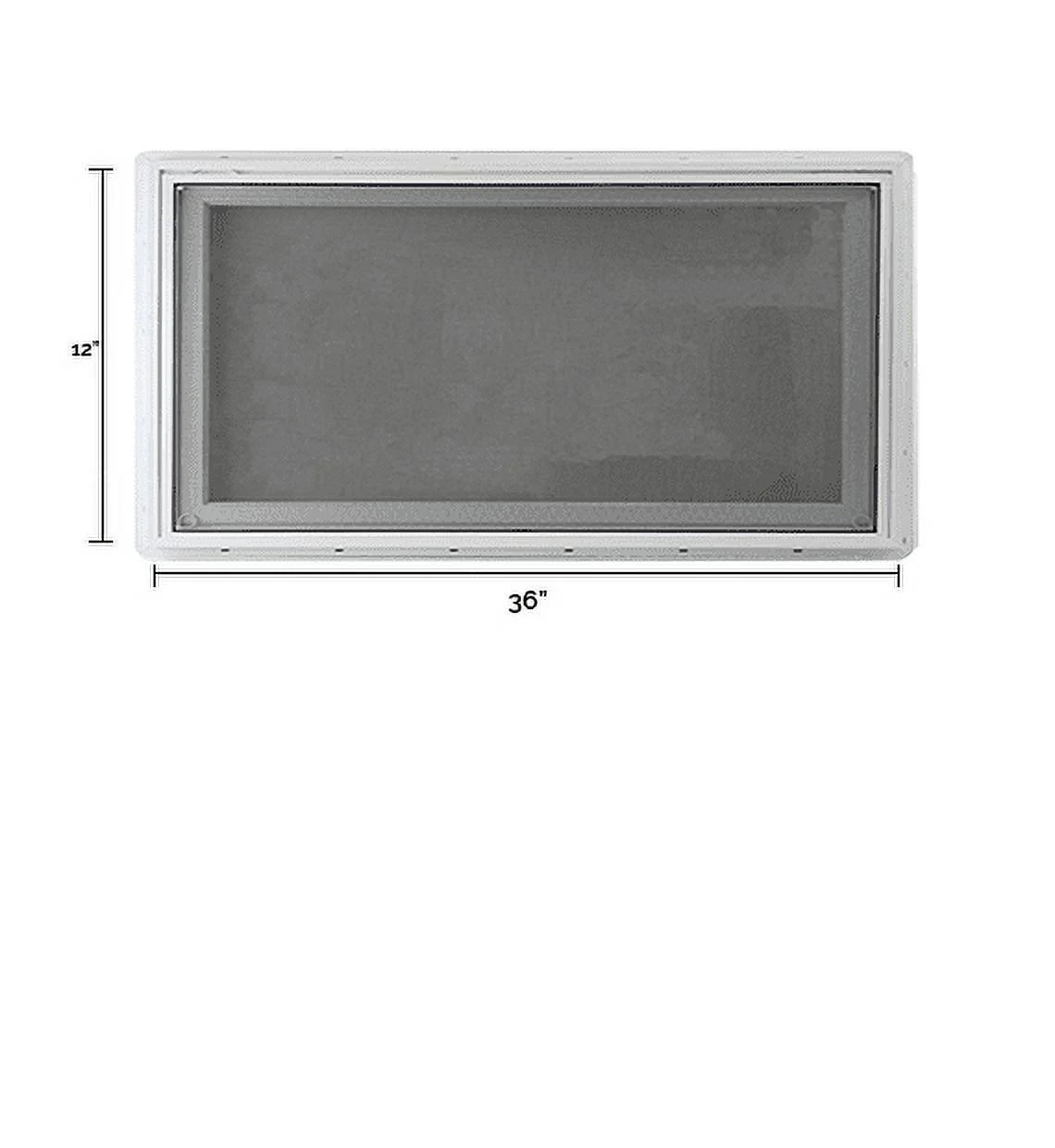 36" x 12" White Vinyl Casement Window with Tempered Low-E Glass P345