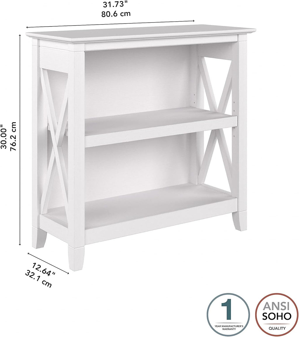 Pure White Oak 2 Shelf Bookcase V300997
