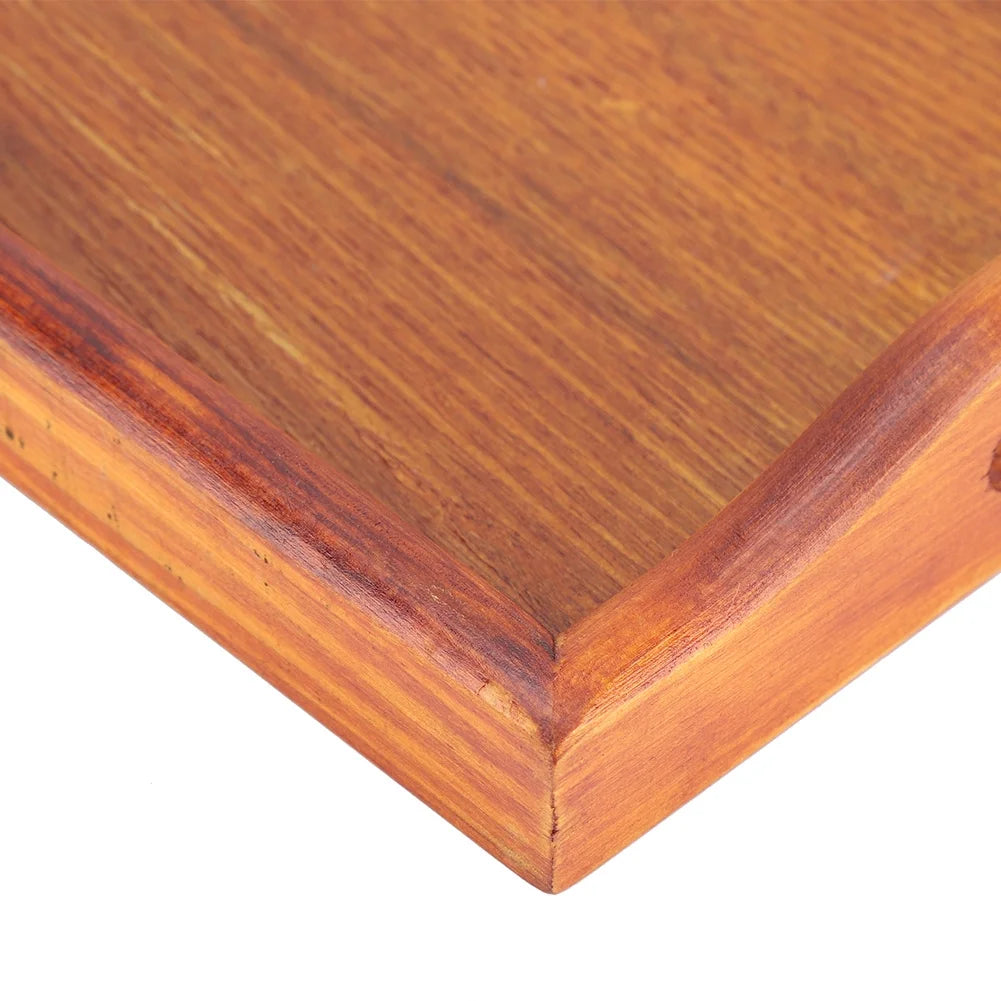 Wooden Serving Tray with Handles (Brown, Rectangle) A5975