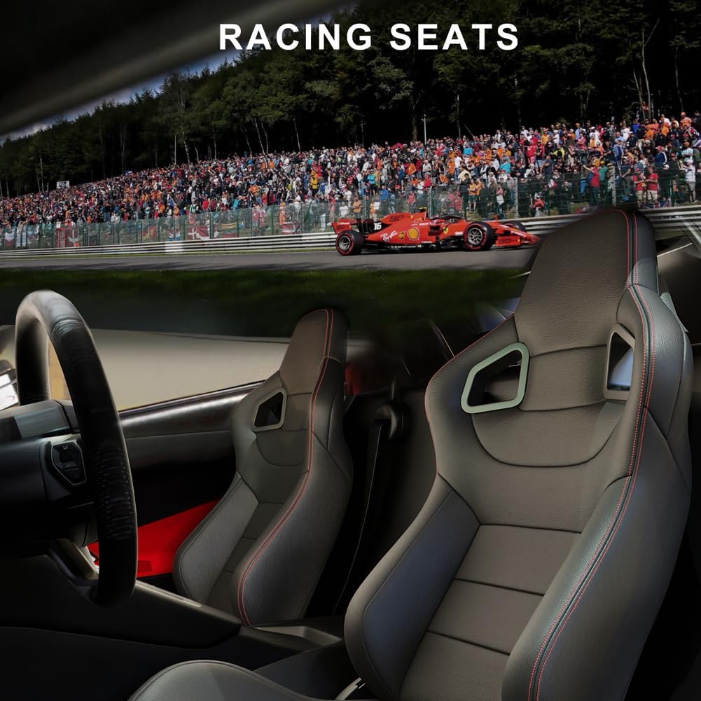 Red Stitch PVC Leather Racing Seats X7389