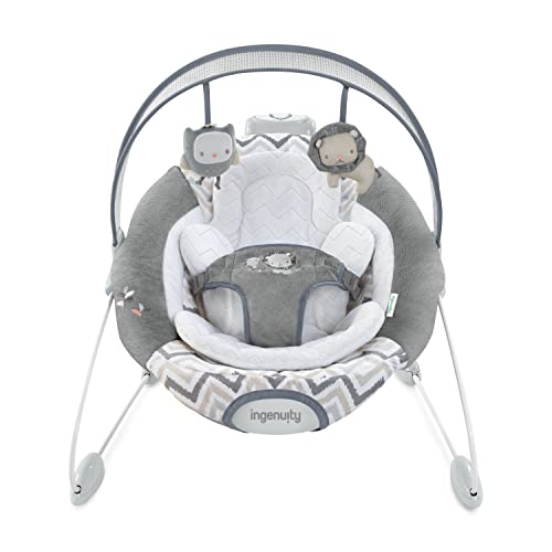 Automatic Baby Bouncer Seat with White Noise, Music, Toy Bar & 2 Plush Infant Toys, Up to 20 lbs U19908
