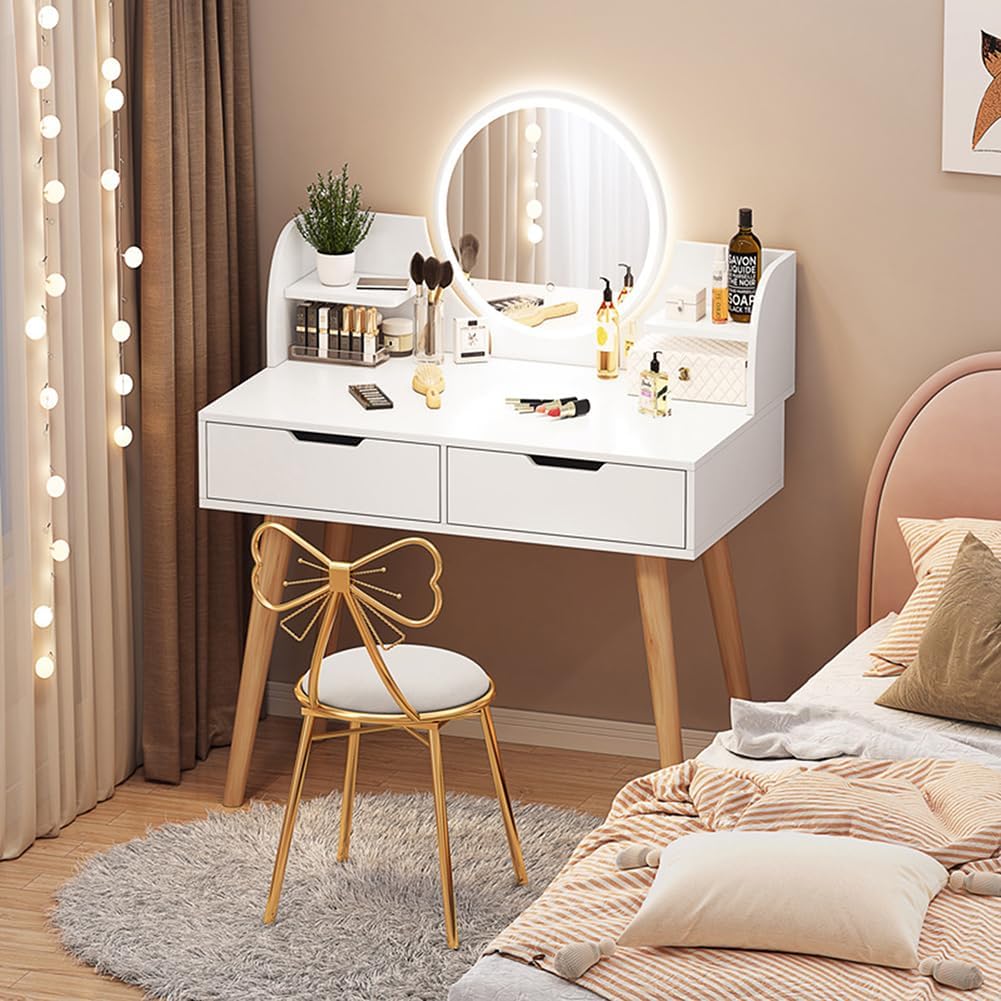 Makeup Vanity with Mirror and 2 Drawers S422
