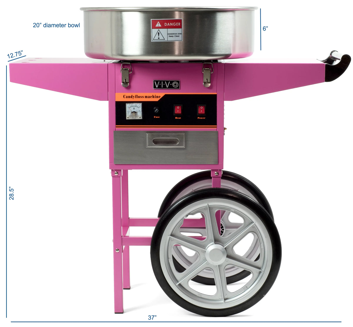 Pink Electric Cotton Candy Machine with Cart Stand M905