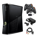 Black Xbox 360 S 4GB Game Console with 2 Wireless Controllers H3070