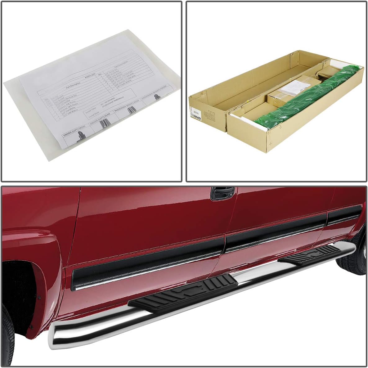 5 Inches Curved Side Step Nerf Bar Running Board Stainless Steel Polished Chrome P973