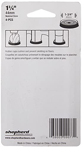 1-3/4-Inch Round Rubber Furniture Cups, 4-Pack N76809