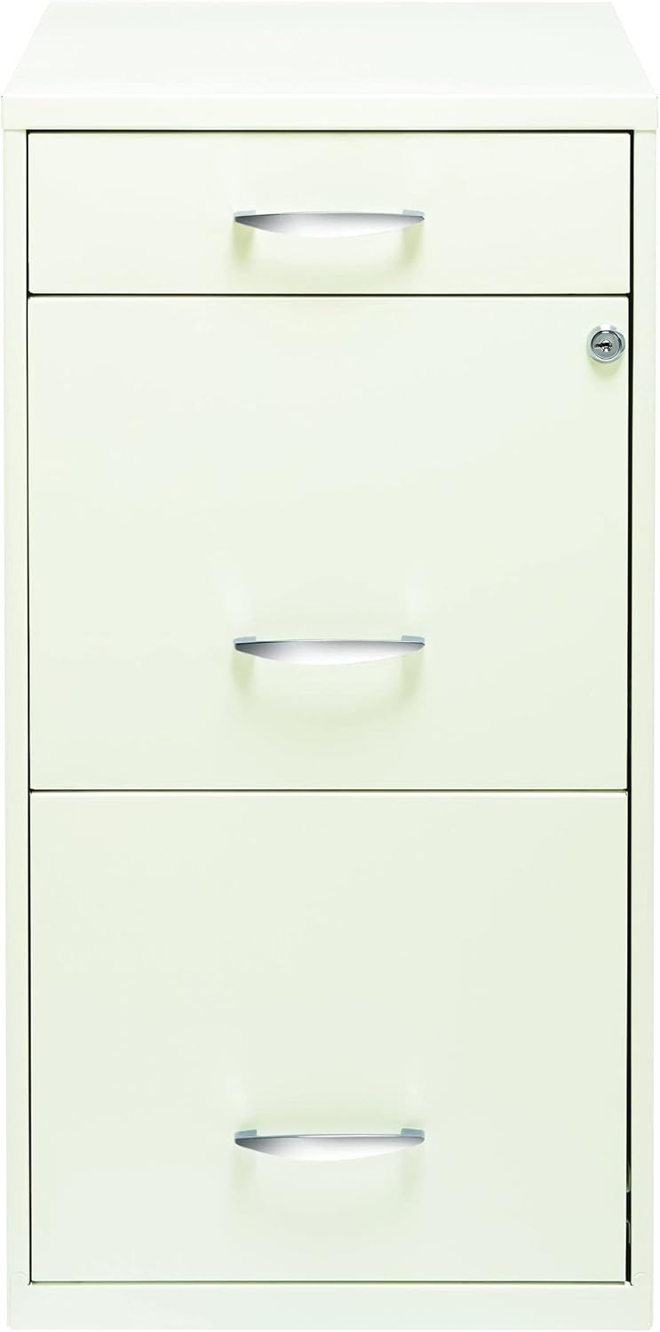 18 Deep 3 Drawer Steel File Cabinet in White X76055
