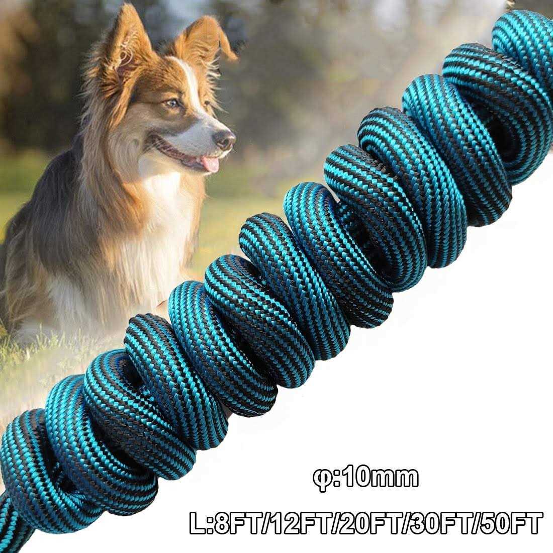 8ft/12ft/20ft/30ft/50ft Dog Tie-Out Long Rope Leash A2796