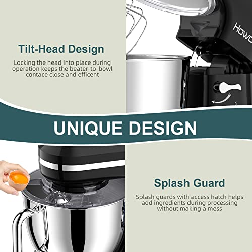 Blue Electric Stand Mixer with 6.5QT Stainless Steel Bowl C6130
