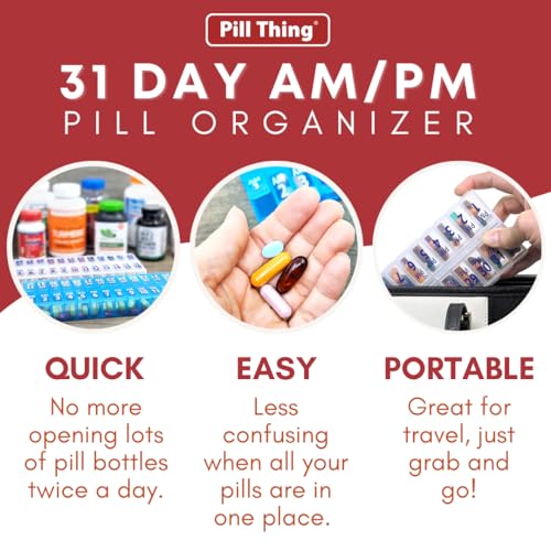 Blue 31 Day AM PM Pill Box Organizer Set M52191