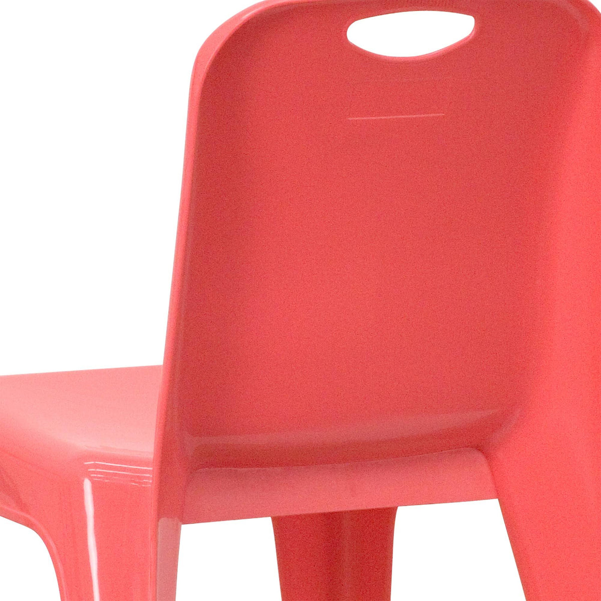 Red 4 Pack Stackable Plastic School Chair with Carrying Handle P44145