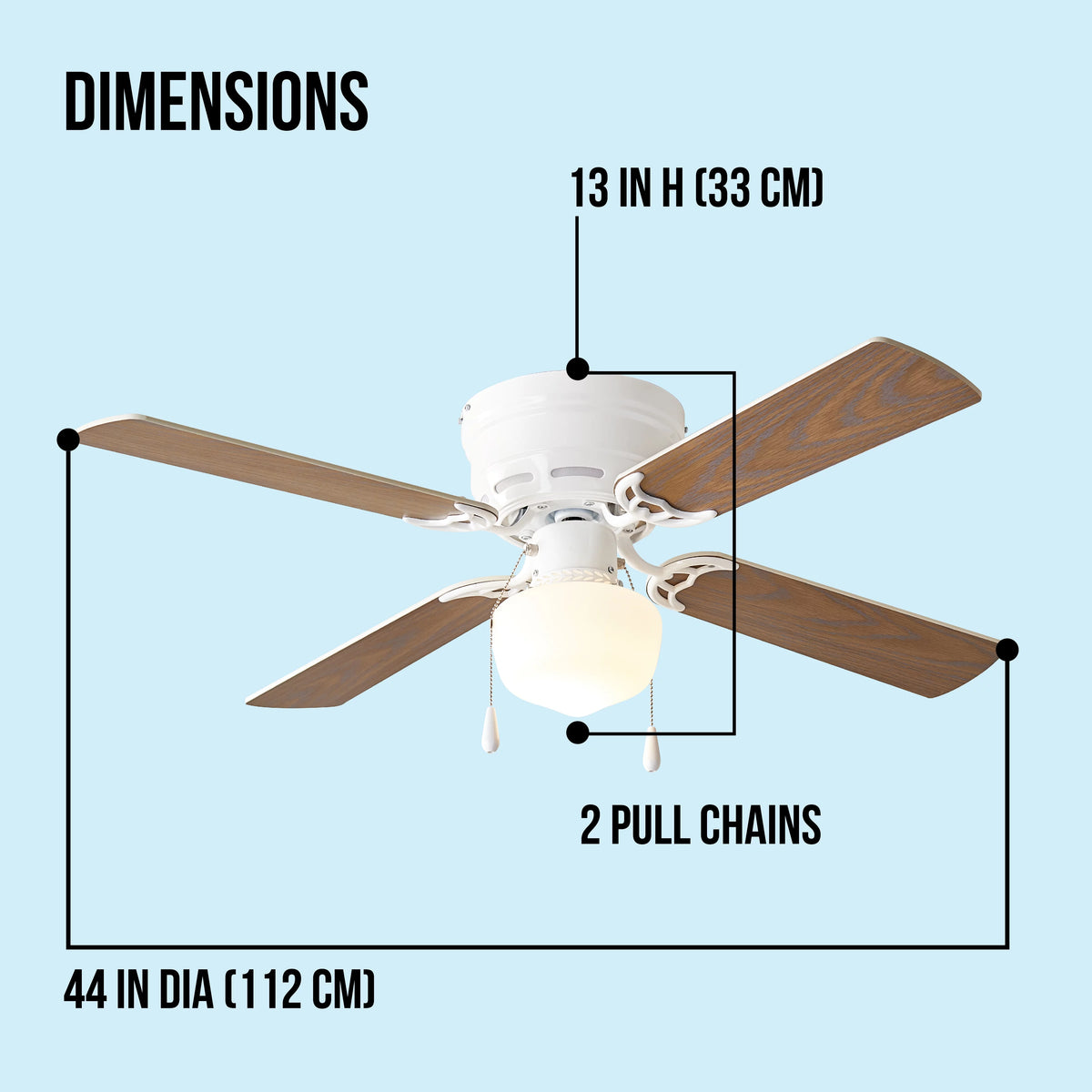 White 4 Blades LED Ceiling Fan E2379