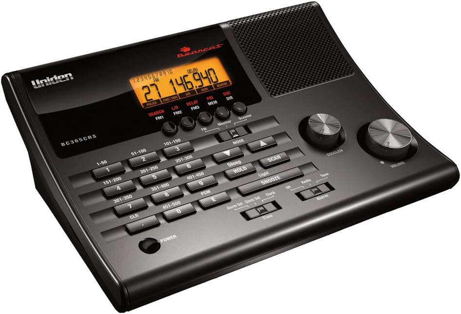 Black Clock/FM Radio Scanner with Weather Alert O3903