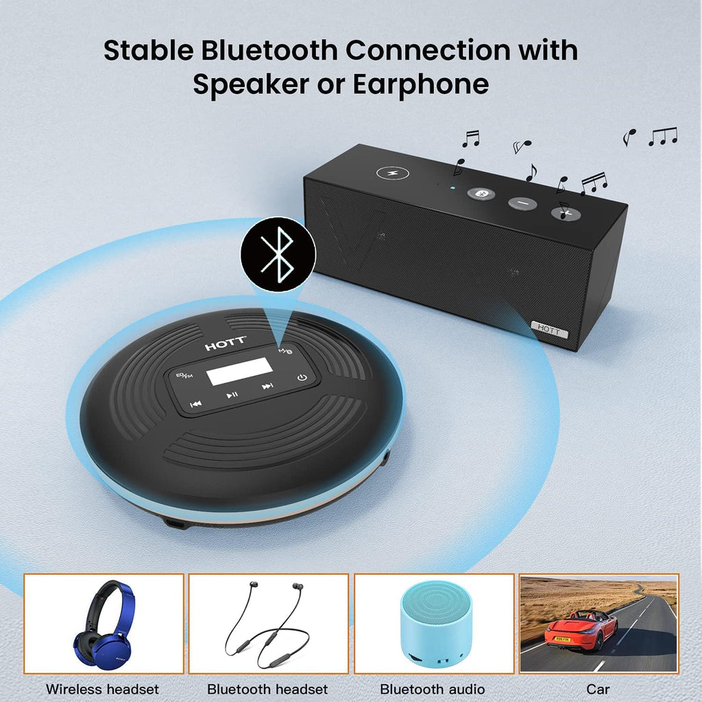 Portable CD Player Rechargeable Bluetooth FM Transmitter M623791