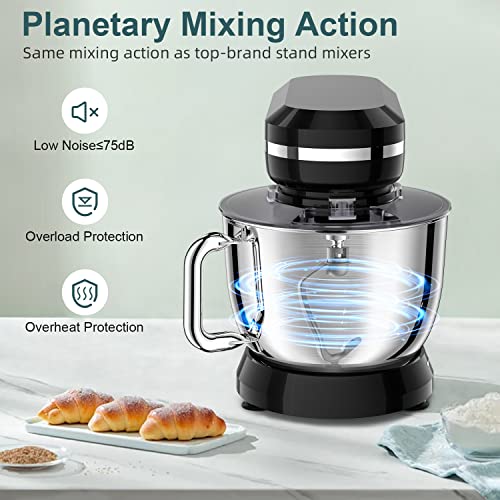 Blue Electric Stand Mixer with 6.5QT Stainless Steel Bowl C6130