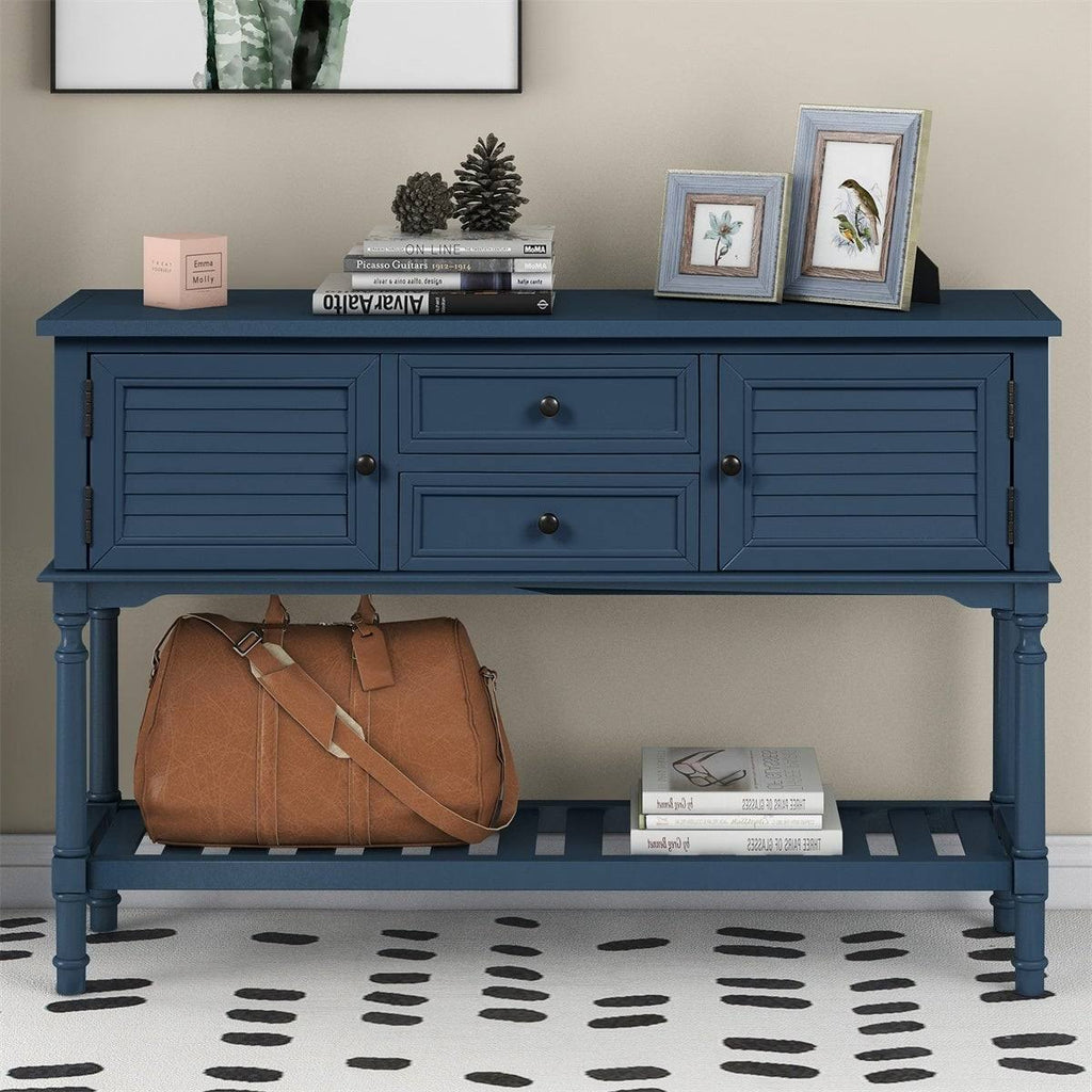 Navy Blue Console Table with 2 Drawers T55728