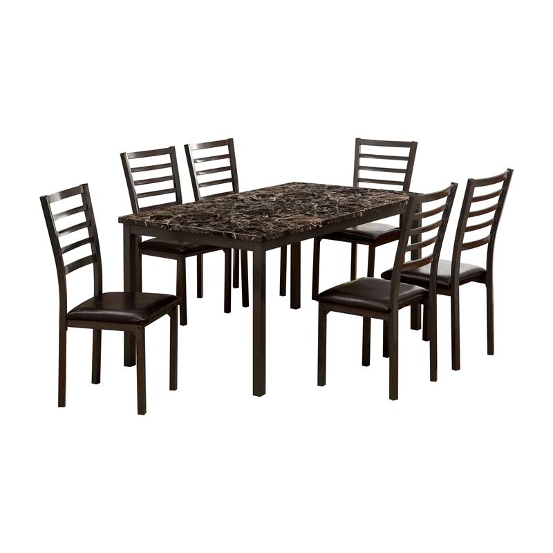 7 Piece Dining Set in Black Q7227